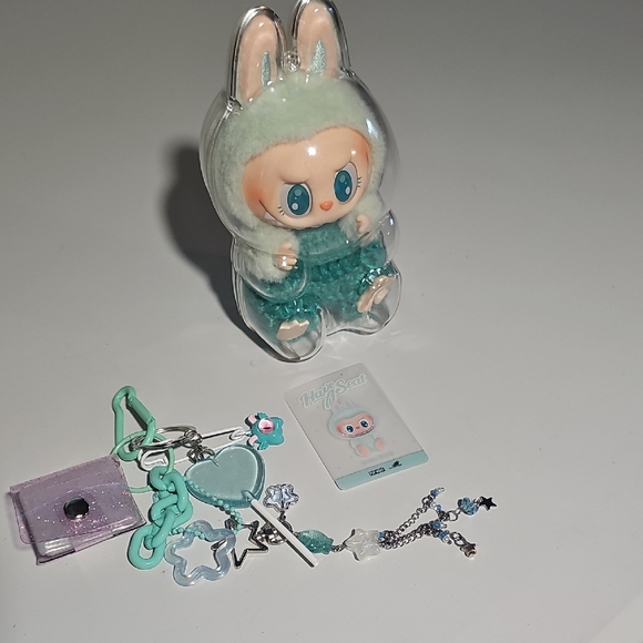 POP MART- The Monsters- Have a Seat Labubu Plush Pendant Keychain - Picture 3 of 8